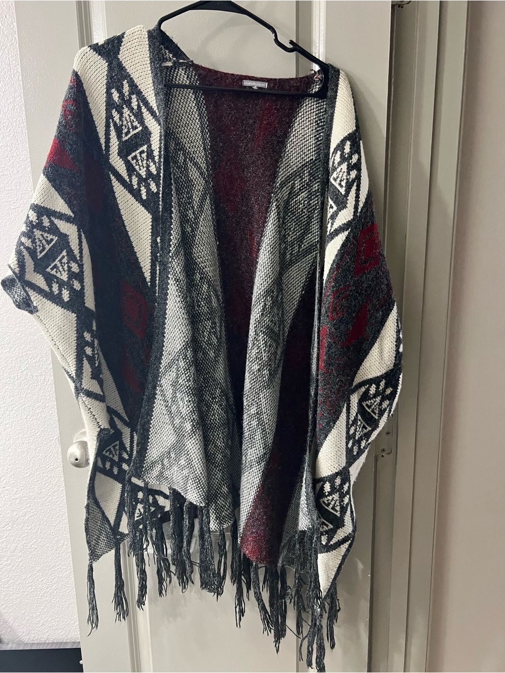 Charlotte Russe Burgundy & Black Textured Knit Sweater